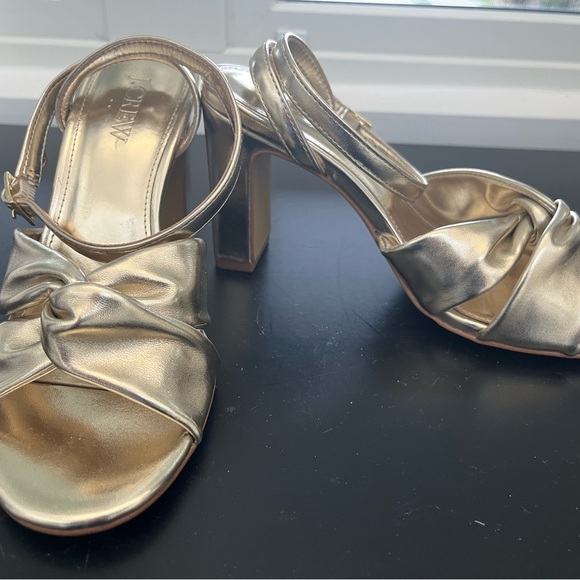 J. Crew NEW Twisted Gold Heel sandals - Picture 2 of 7